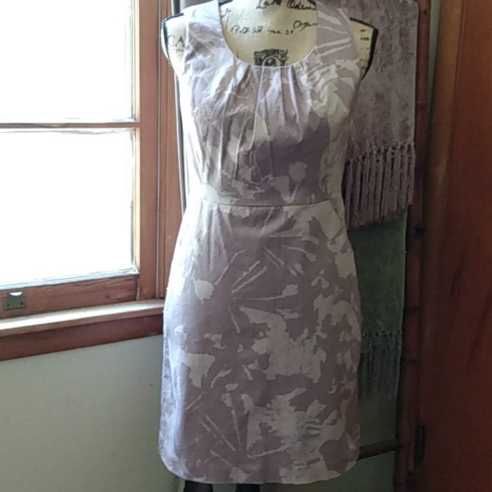Loft Lavender and Dusty Pink Midi Dress